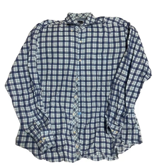 TAILORBYRD Shirt Mens  Blue Plaid Long Sleeve Button Down XL - Picture 1 of 5